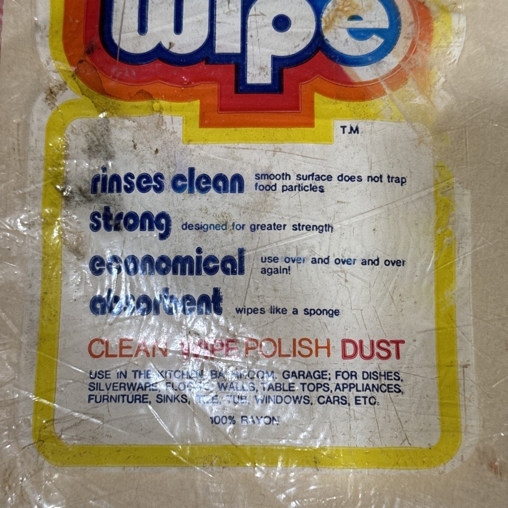 Vtg Magla Easy Wipe 10 Re-Usable Wiping Clothes Pink 24" x 14" Kitchen Cleaning - Picture 4 of 6